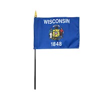 4 Inch (in) Height x 6 Inch (in) Length Wisconsin Nylon Desktop Flag