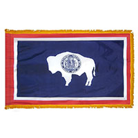 Wyoming State Indoor Nylon Flag with fringe
