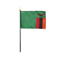4 Inch (in) Height x 6 Inch (in) Length Zambia Nylon Desktop Flag