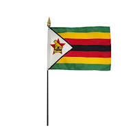 4 Inch (in) Height x 6 Inch (in) Length Zimbabwe Nylon Desktop Flag