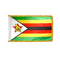 Zimbabwe Indoor Nylon Flag with Fringe