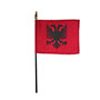4 Inch (in) Height x 6 Inch (in) Length Albania Nylon Desktop Flag