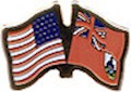 Bermuda/United States of America (USA) Lapel Pin