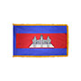 Cambodia Indoor Nylon Flag with Fringe