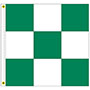 3 Feet (ft) Height x 3 Feet (ft) Length Green/White Nylon Checkered Flag