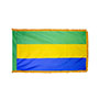 Gabon Indoor Nylon Flag with Fringe