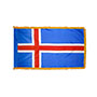 Iceland Indoor Nylon Flag with Fringe