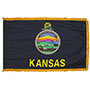 Kansas State Indoor Nylon Flag with fringe