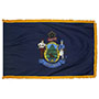 Maine State Indoor Nylon Flag with fringe
