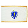 Massachusetts State Indoor Nylon Flag with fringe