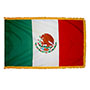 Mexico Indoor Nylon Flag with Fringe