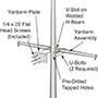 Fiberglass Commercial Flagpoles with Yardarm Assembly