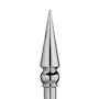 Round Spear, 8 Inch (in) Silver Abs Plastic Parade Pole Ornament