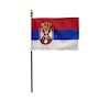 4 Inch (in) Height x 6 Inch (in) Length Serbia Nylon Desktop Flag