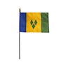 4 Inch (in) Height x 6 Inch (in) Length Saint Vincent and Grenadines Nylon Desktop Flag