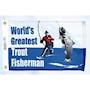 Trout Fisherman 12 Inch (in) Height x 18 Inch (in) Length Nylon Fun Fishing Flag for Boats or Marinas