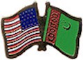 Turkmenistan/United States of America (USA) Friendship Pin