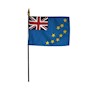 4 Inch (in) Height x 6 Inch (in) Length Tuvalu Nylon Desktop Flag