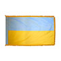 Ukraine Indoor Nylon Flag with Fringe