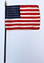 37 Star 4 Inch (in) Height x 6 Inch (in) Length United States (U.S.) Desktop Flag