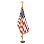 Signature Mahogany Complete Indoor USA Flag Set