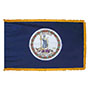 Virginia State Indoor Nylon Flag with fringe