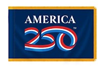 America250™ Blue Nylon Indoor Flag with Fringe