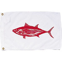 Albacore 12 Inch (in) Height x 18 Inch (in) Length Nylon Fish Flag for Boats or Marinas