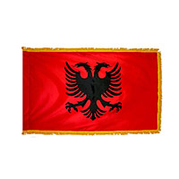 Albania Indoor Nylon Flag with Fringe