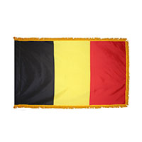 Belgium Indoor Nylon Flag with Fringe