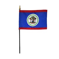 4 Inch (in) Height x 6 Inch (in) Length Belize Nylon Desktop Flag