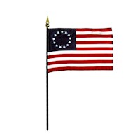 Betsy Ross 4 Inch (in) Height x 6 Inch (in) Length Desktop Flag