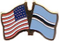 Botswana/United States of America (USA) Friendship Pin