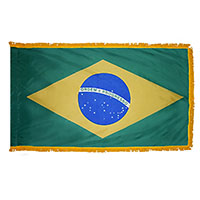 Brazil Indoor Nylon Flag with Fringe