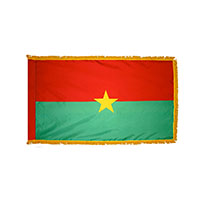 Burkina Faso Indoor Nylon Flag with Fringe