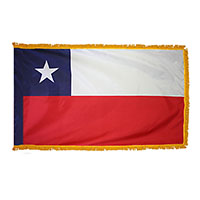 Chile Indoor Nylon Flag with Fringe