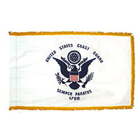 United States (U.S.) Coast Guard Indoor Nylon Flag with Fringe