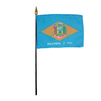 4 Inch (in) Height x 6 Inch (in) Length Delaware Nylon Desktop Flag