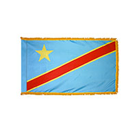 Democratic Republic of Congo Indoor Nylon Flag with Fringe