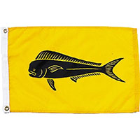 Dolphin 12 Inch (in) Height x 18 Inch (in) Length Nylon Fish Flag for Boats or Marinas