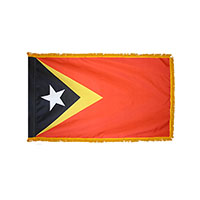 East Timor Indoor Nylon Flag with Fringe