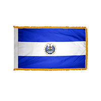 El Salvador Indoor Nylon Flag with Fringe