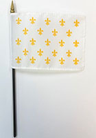 Fleur De Lis - 23 Gold/white 4 Inch (in) Height x 6 Inch (in) Length Desktop Flag
