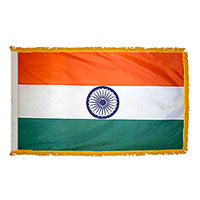 India Indoor Nylon Flag with Fringe