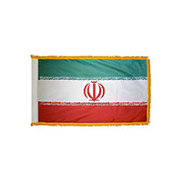 Iran Indoor Nylon Flag with Fringe