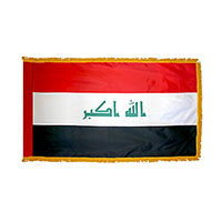 Iraq Indoor Nylon Flag with Fringe