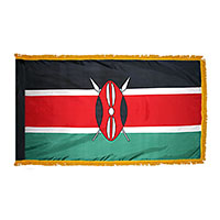 Kenya Indoor Nylon Flag with Fringe
