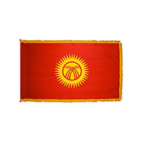 Kyrgyzstan Indoor Nylon Flag with Fringe