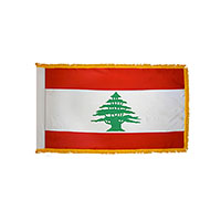 Lebanon Indoor Nylon Flag with Fringe