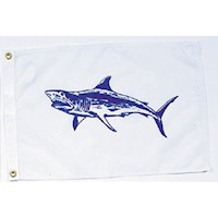 Mako Shark 12 Inch (in) Height x 18 Inch (in) Length Nylon Fish Flag for Boats or Marinas